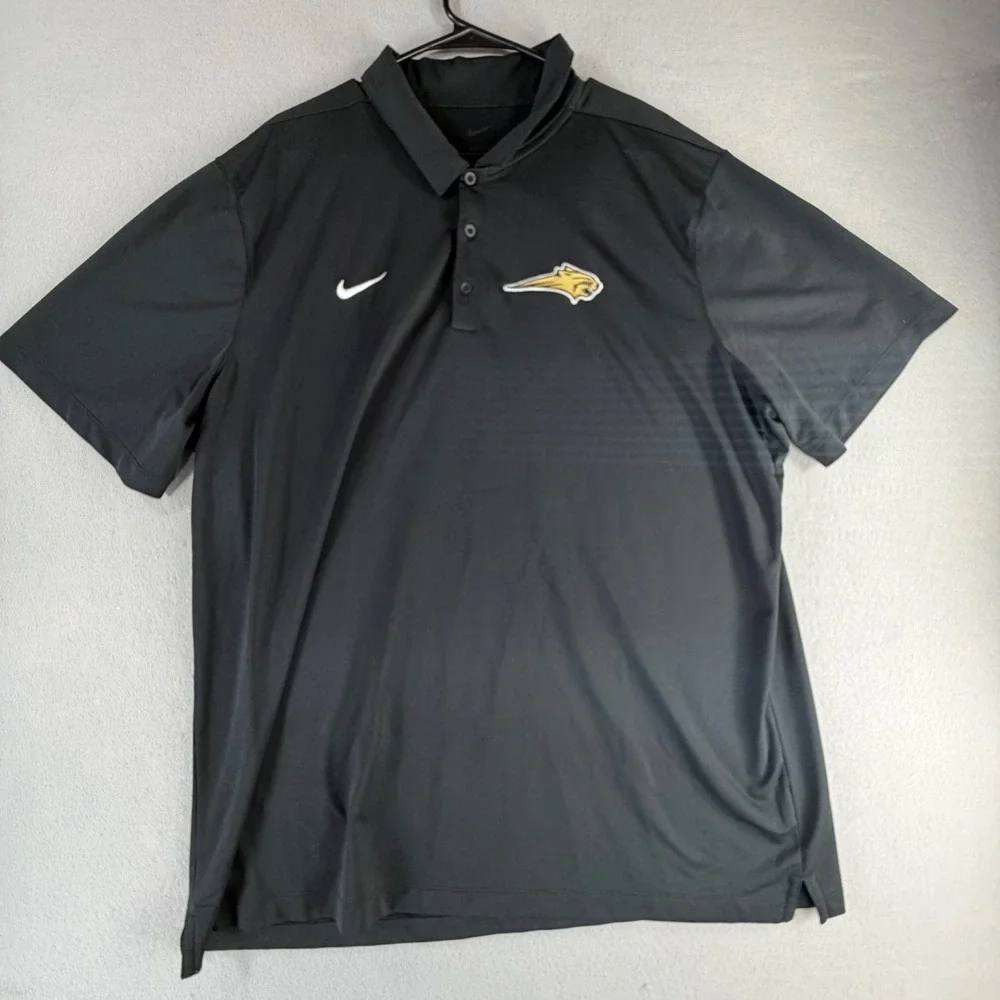 Nike Dri-Fit Golf Polo Shirt Mens XXL Black Short Sleeve Performance Sportswear